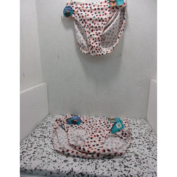 Vanity Fair Women's 6 pairs 18291 Beyond Comfort Bikini White Print  7/L New - Picture 1 of 2